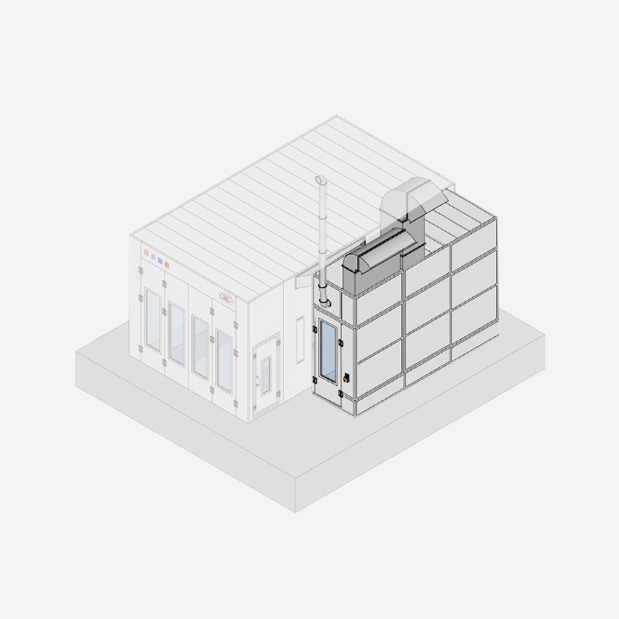 Zone de service des cabines de peinture CMC – Open Booth